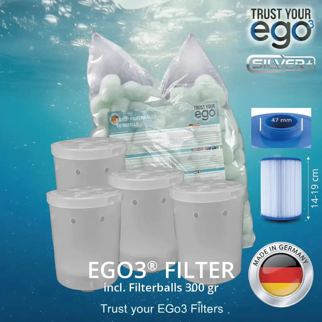 SET 1LW = FEIN Gewinde (46-47mm = 1 1/2" SAE Zoll) NIEDRIGER Filter für bestimmte Wellis Modelle inklusive 10 filterballs Füllungen Komplettset