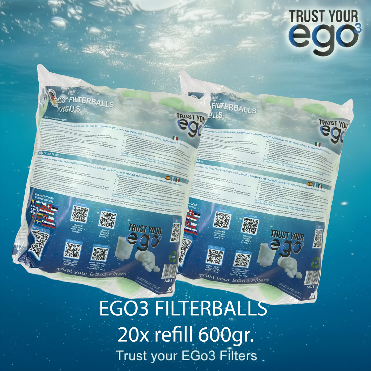 Original Ego3 hot tub filter balls