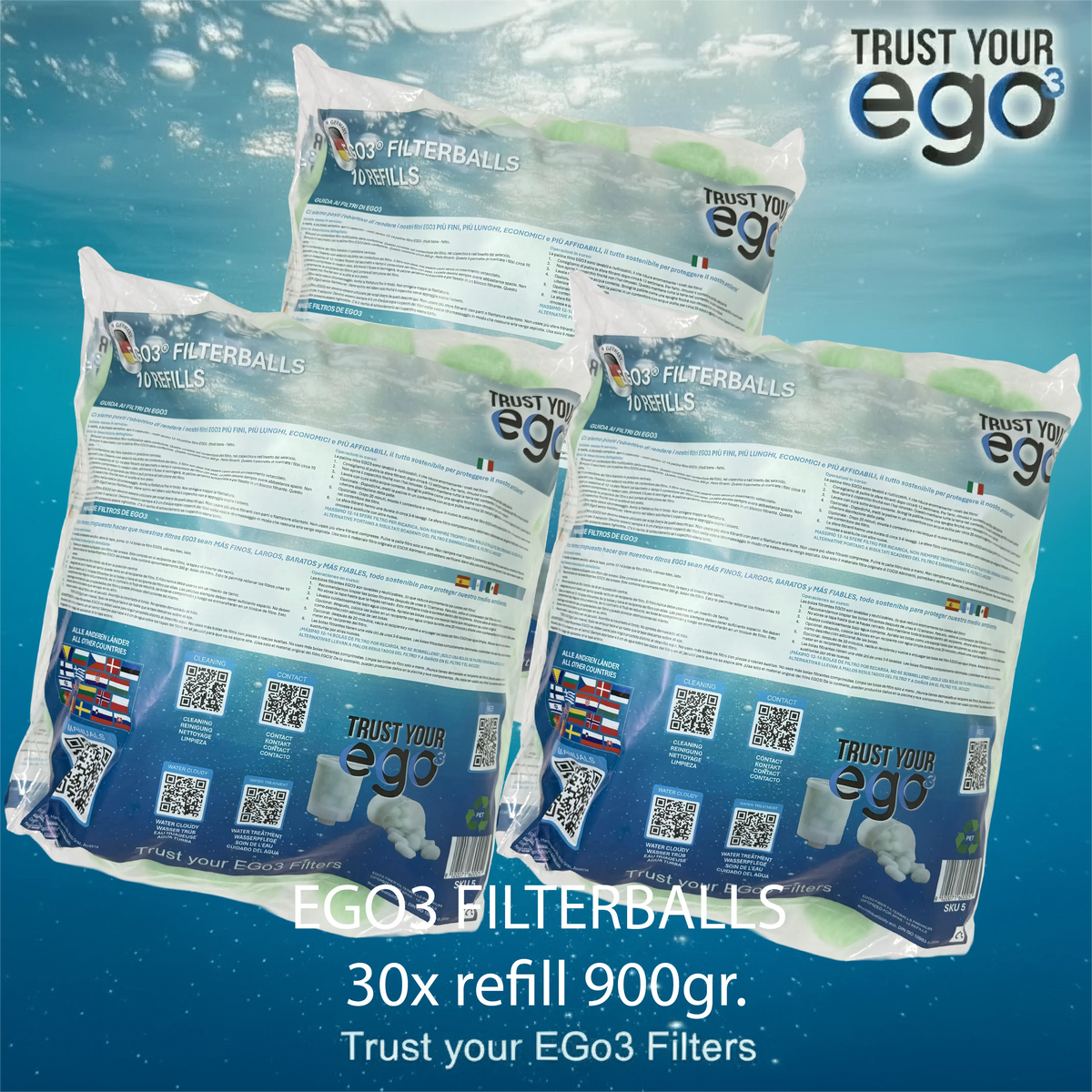 Original Ego3 hot tub filter balls