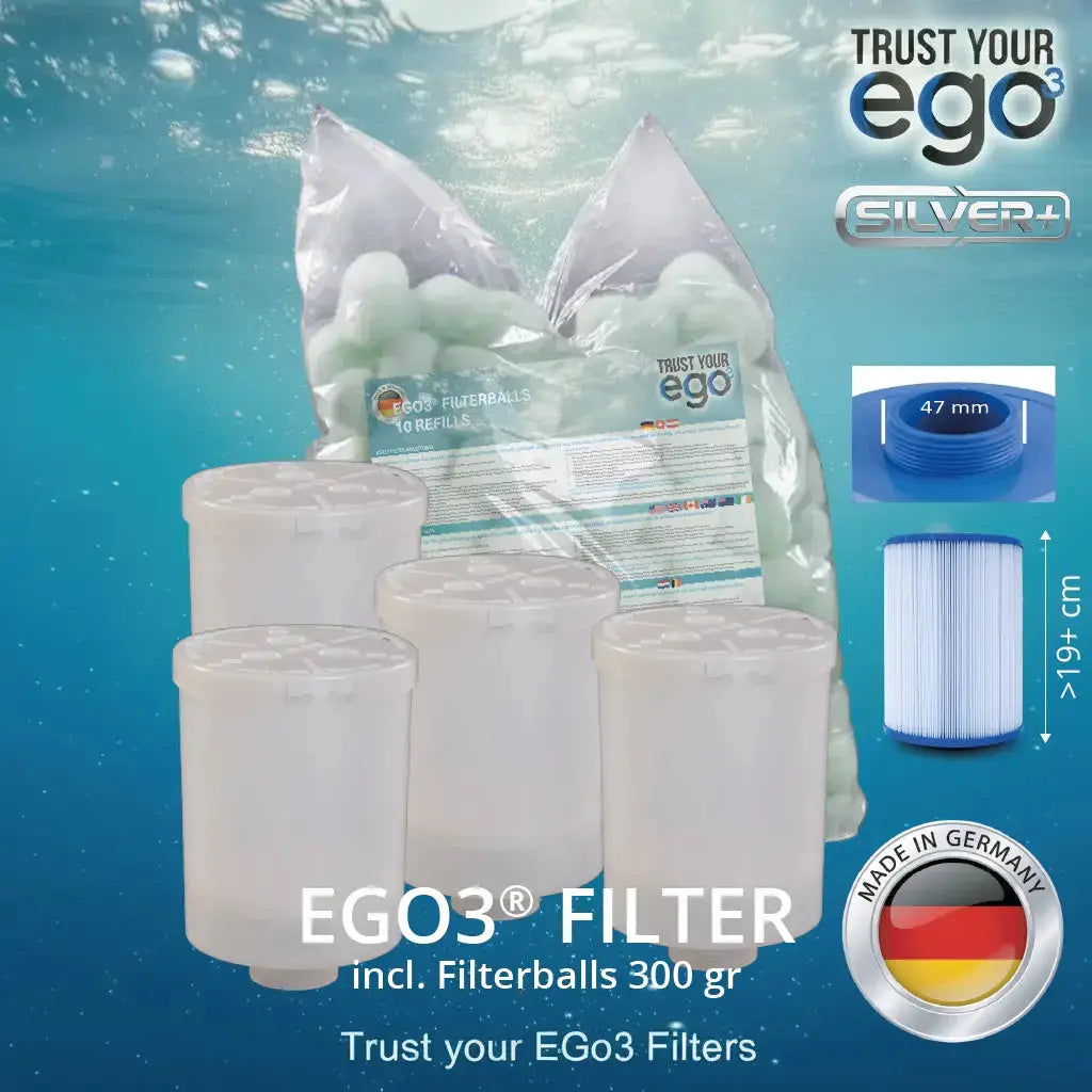 Set 1 - 1 1/2" (ca. 46mm) FEIN Gewinde Filter für Hotspring Spas und andere - inklusive 10 filterballs Füllungen  Komplettset