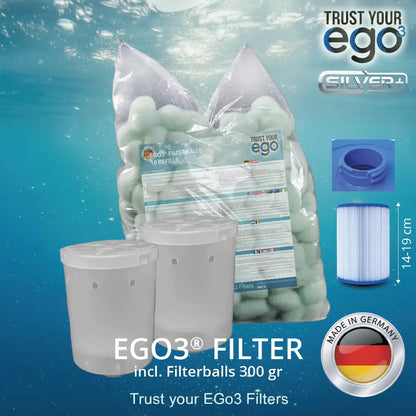 SET 2S LW = Bayonet for low filters – Bayonet closure approx. 46mm including 10 filter ball fillings
